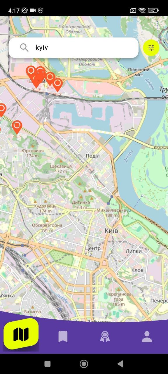 Beton Caffe Explorer map screen